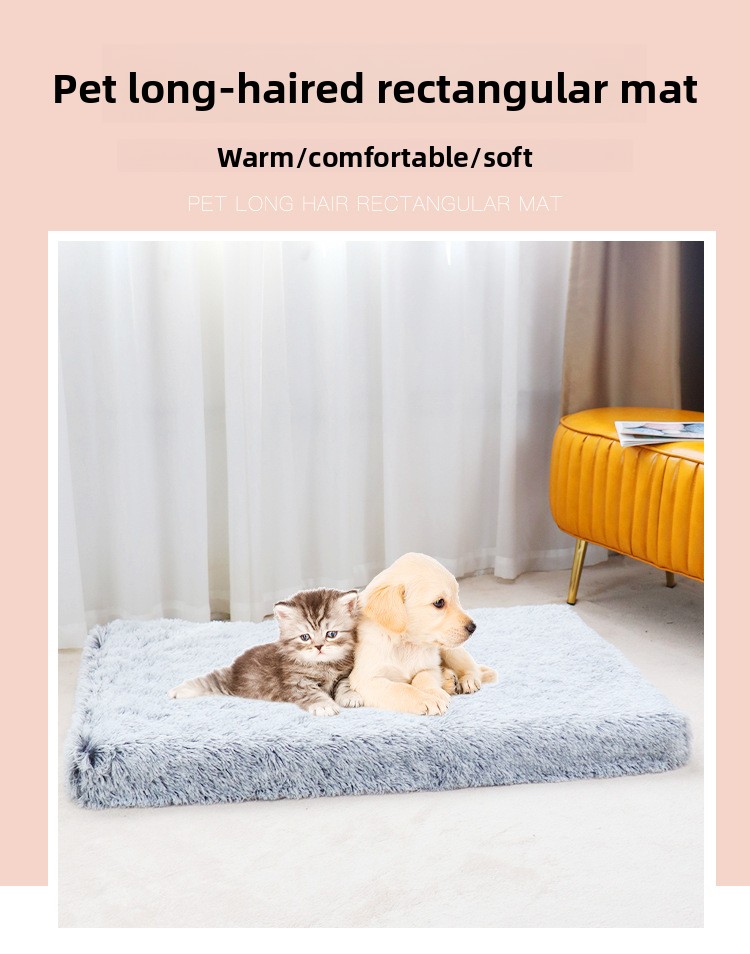 Ultra-Soft Plush Square Pet Bed Mat with Sponge Filling