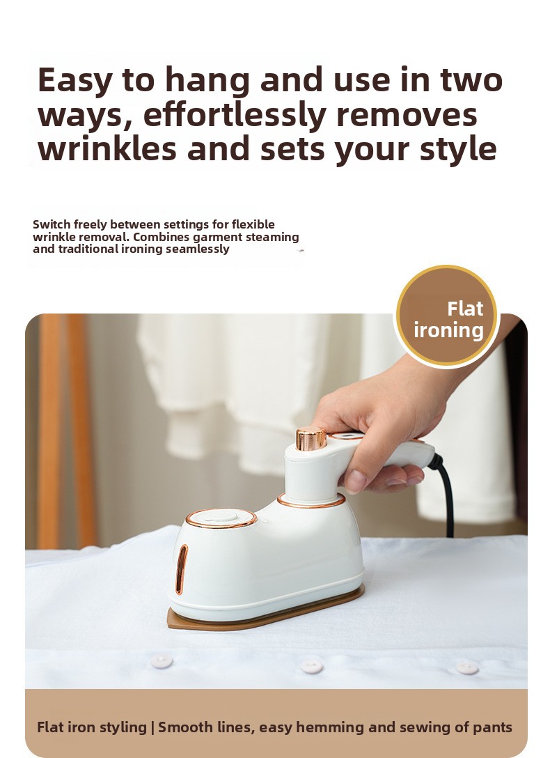 2-in-1 Foldable Handheld Garment Steamer and Iron, Portable Mini Travel Steamer