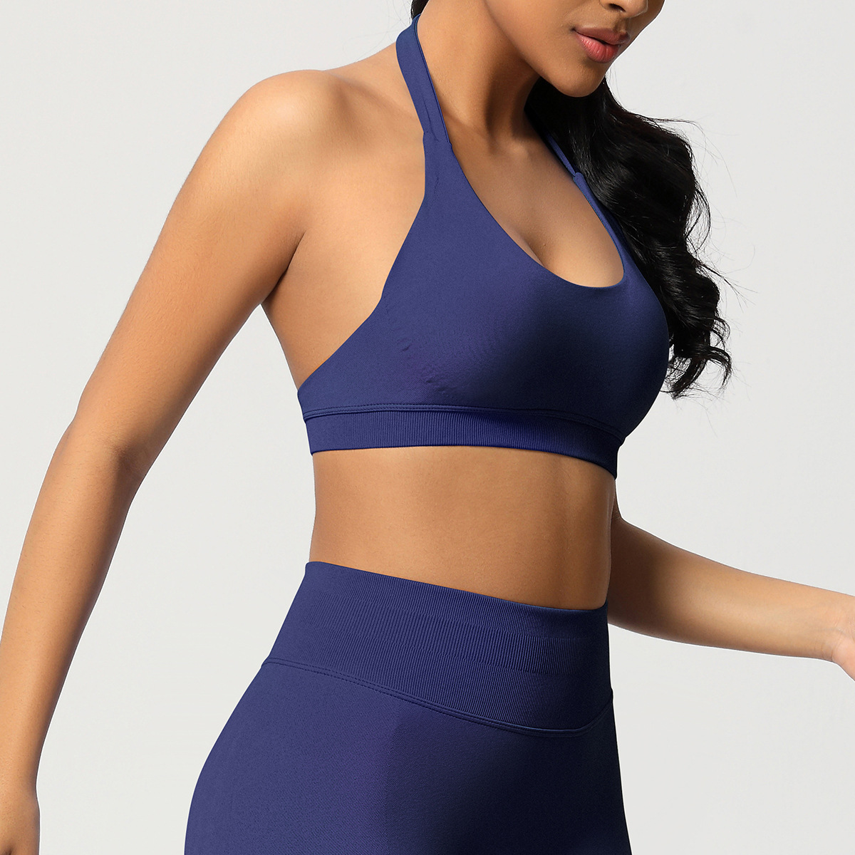 Women's Seamless Bandeau Sports Bra and Leggings Set