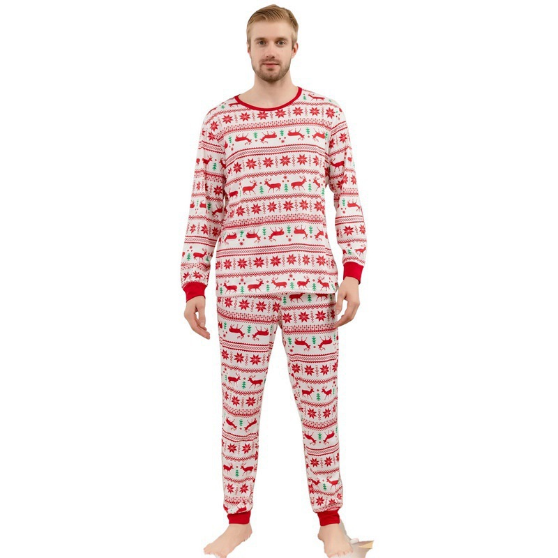 Family Matching Christmas Pajamas Set Soft Cotton Leisure Home Wear