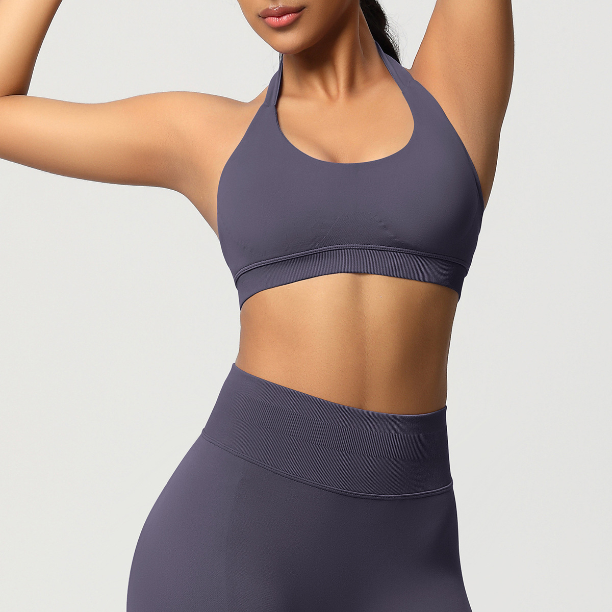 Women's Seamless Bandeau Sports Bra and Leggings Set