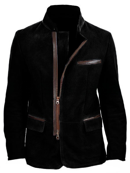 Men's Vintage Stand Collar Zipper Jacket Casual Long Sleeve Outerwear