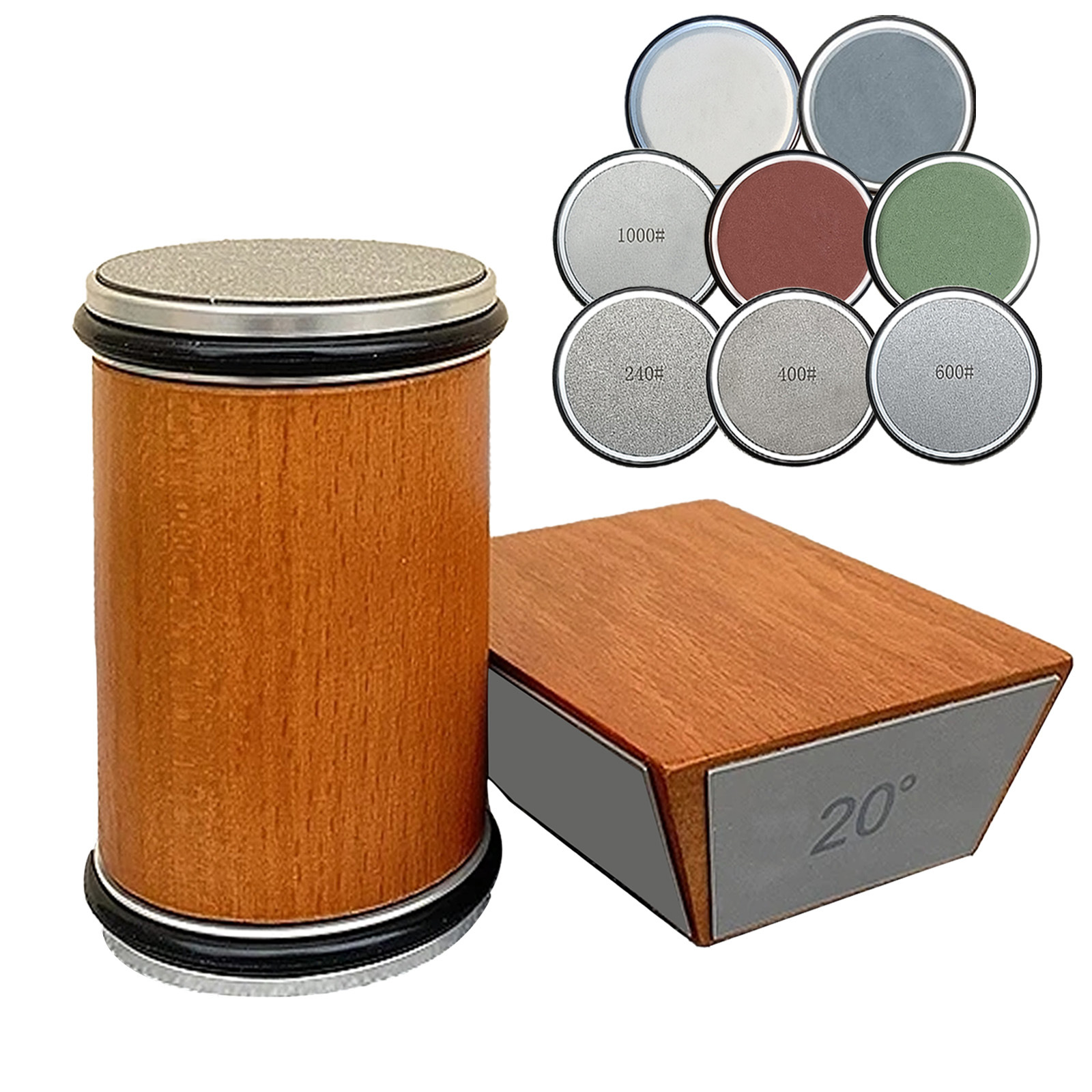 Diamond Knife Sharpener with Whetstone, Roller and Grit Options