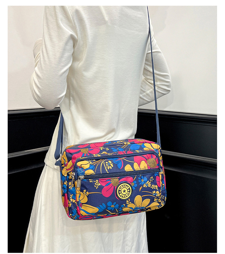 Printed Nylon Crossbody Bag, Floral, Plaid and Pattern Styles