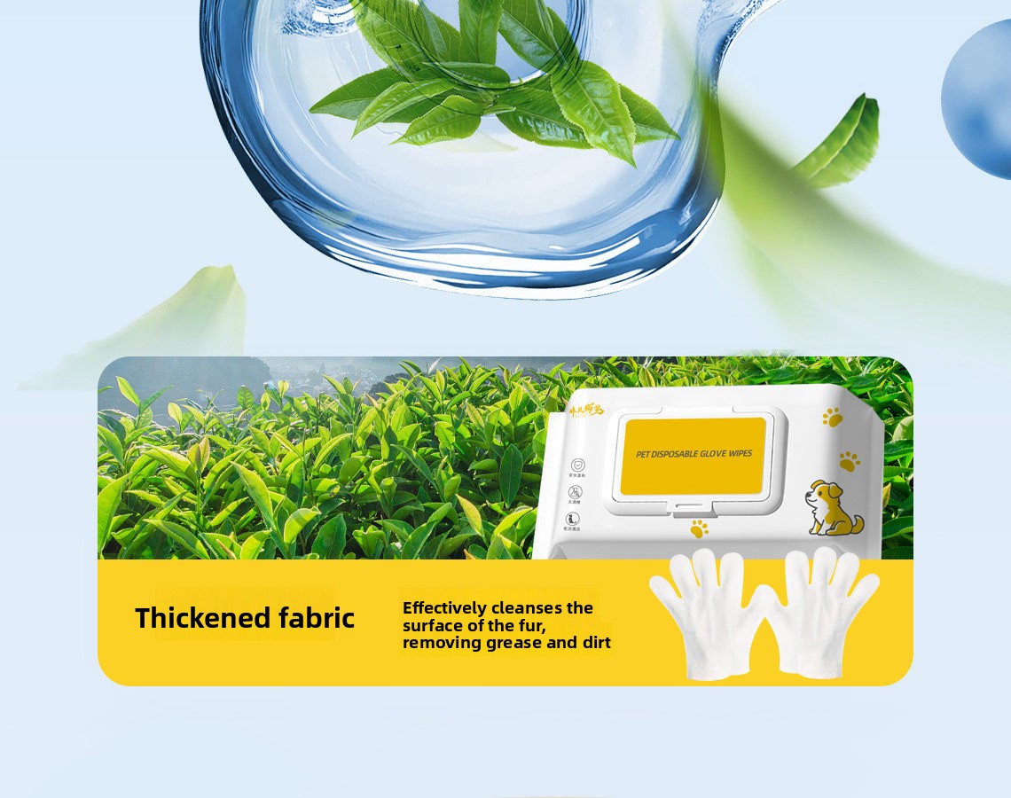 50-Piece Pet Waterless Deodorizing Bathing Gloves