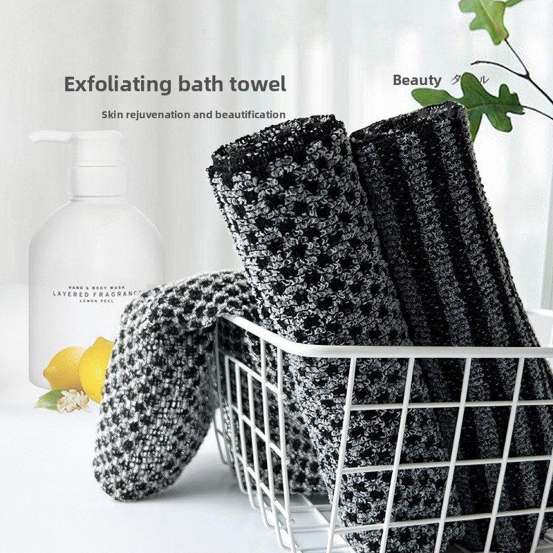Long Nylon Exfoliating Back Scrubber Towel for Shower and Sauna