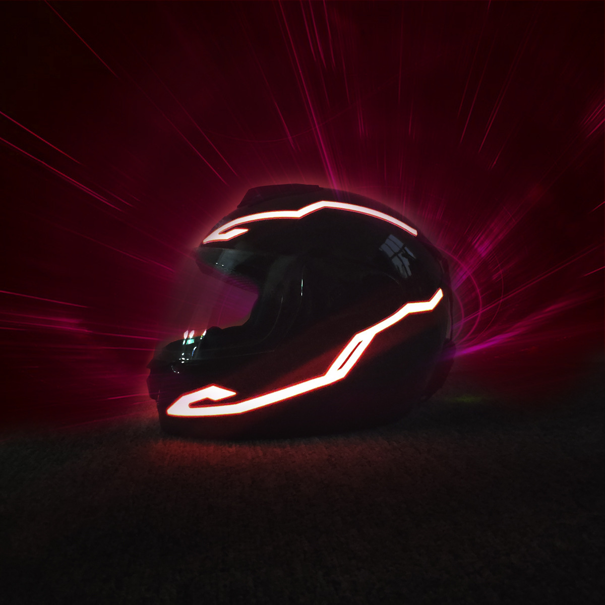Self-Adhesive EL Light Strip for Motorcycle Helmets