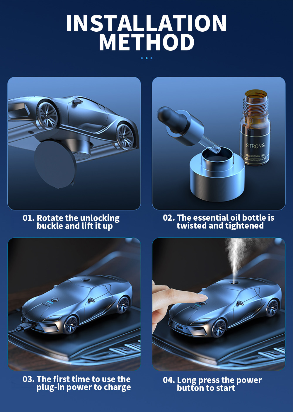 Automatic Rechargeable Car Perfume Sprayer for Cup Holder