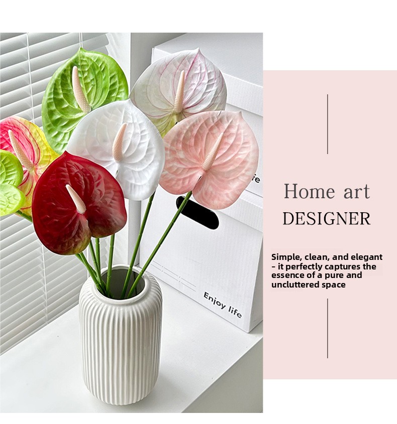 3D Printed Realistic Flaming Crane Artificial Flower Single Branch