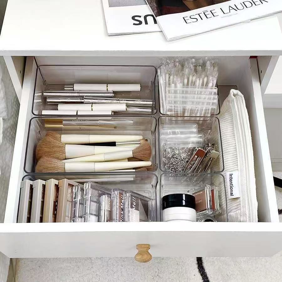 Small Clear Open-Top Desktop Storage Box