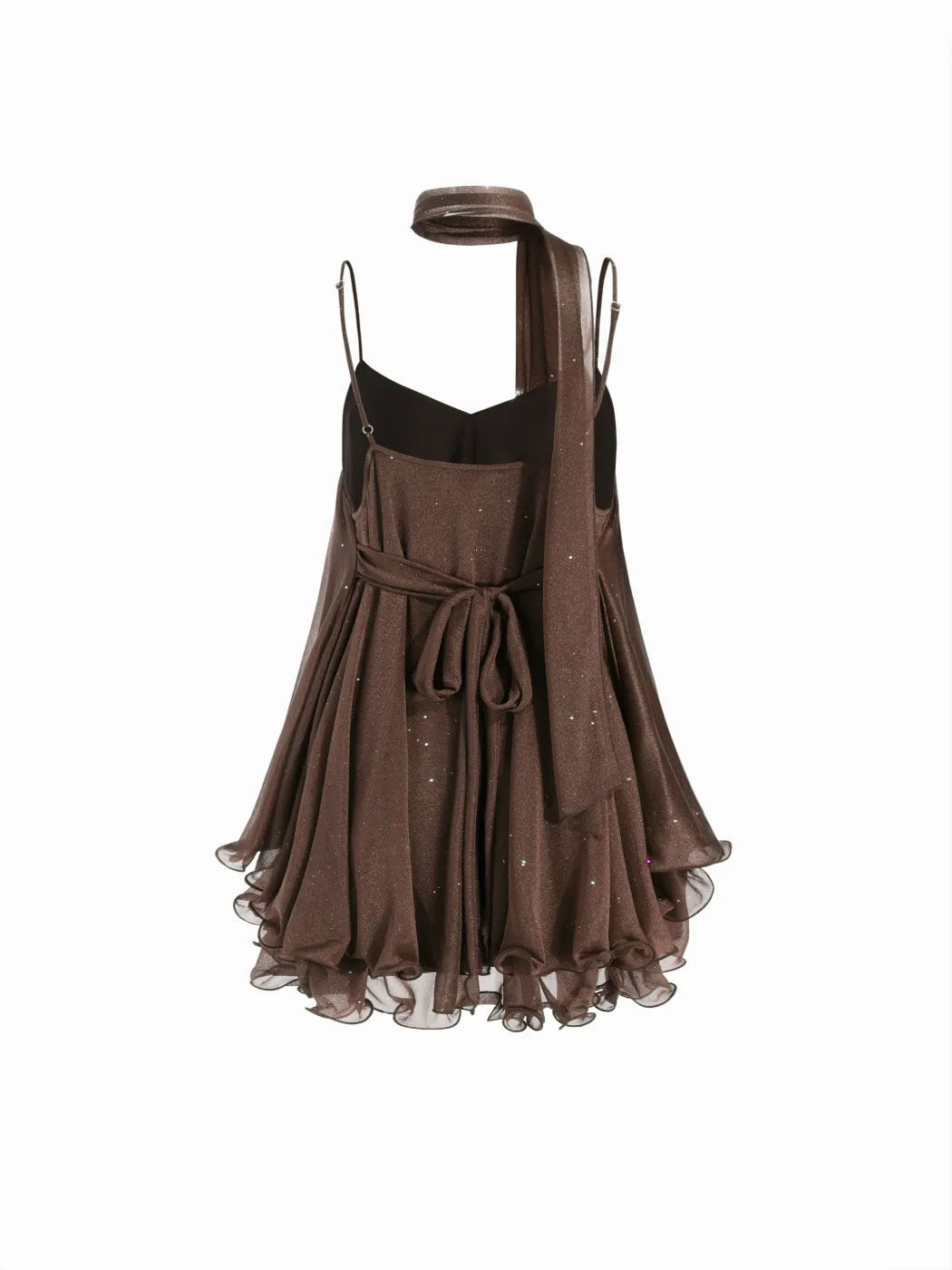chiffon halter-neck dress
