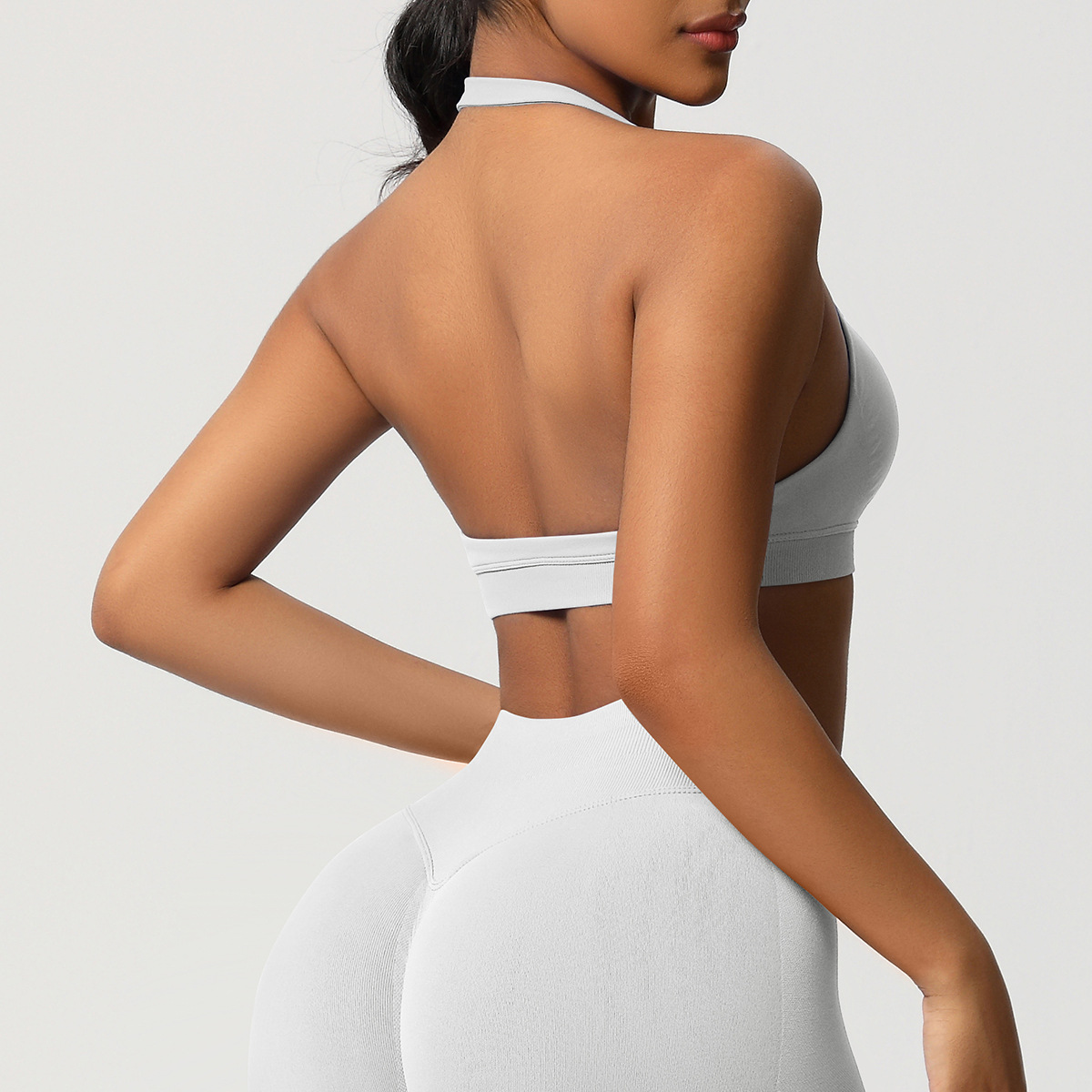 Women's Seamless Bandeau Sports Bra and Leggings Set