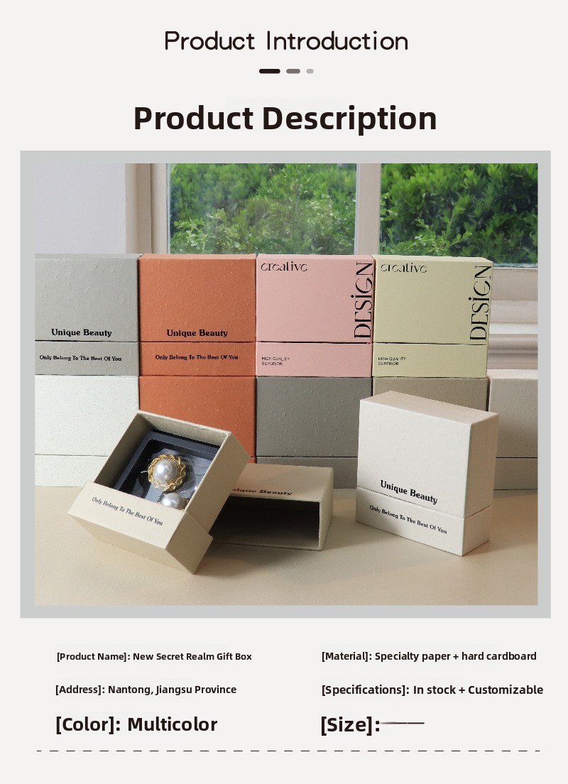 Jewelry Box with Anti-Oxidation PE Film Suspension Display