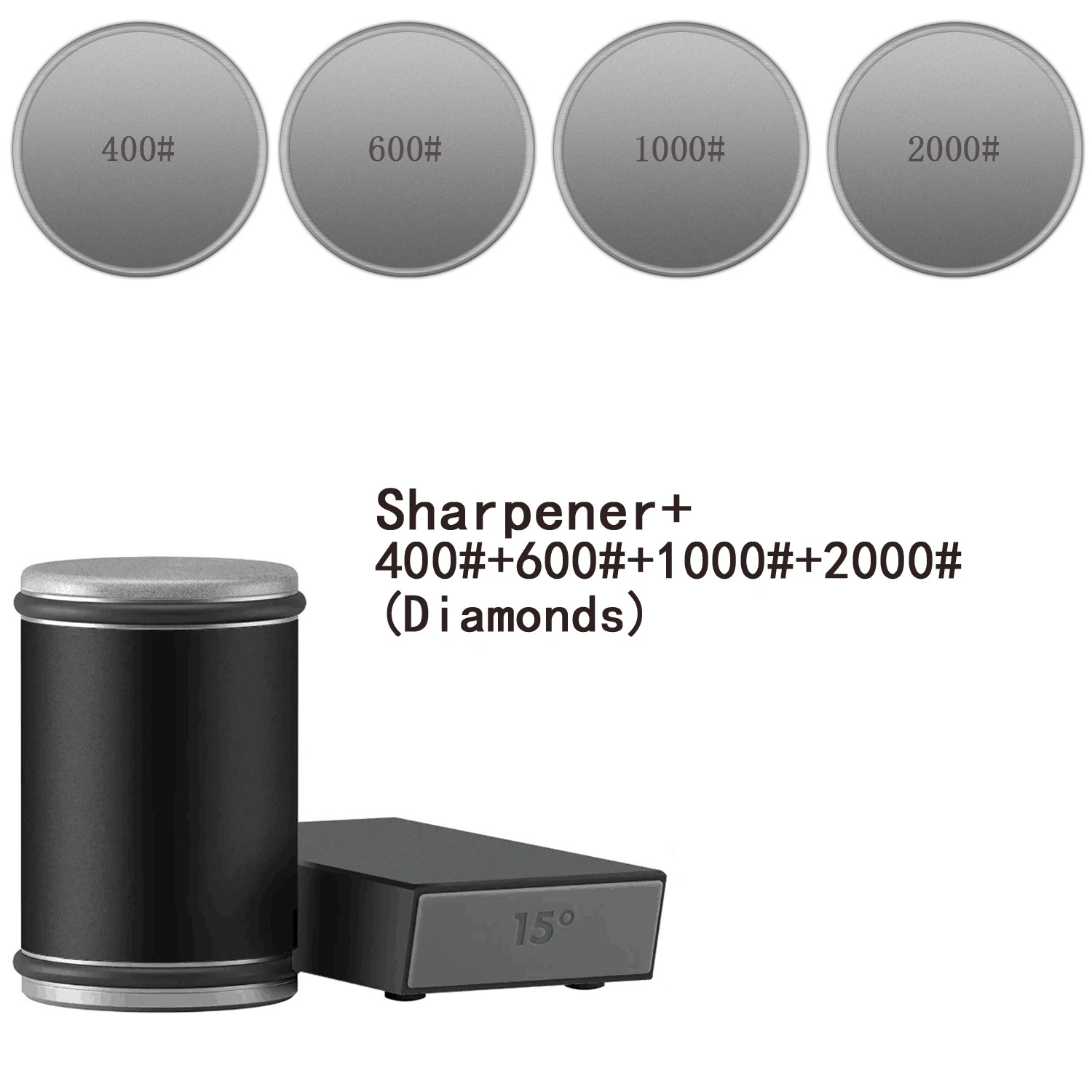Diamond Knife Sharpener with Whetstone, Roller and Grit Options