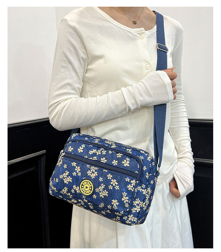 Printed Nylon Crossbody Bag, Floral, Plaid and Pattern Styles