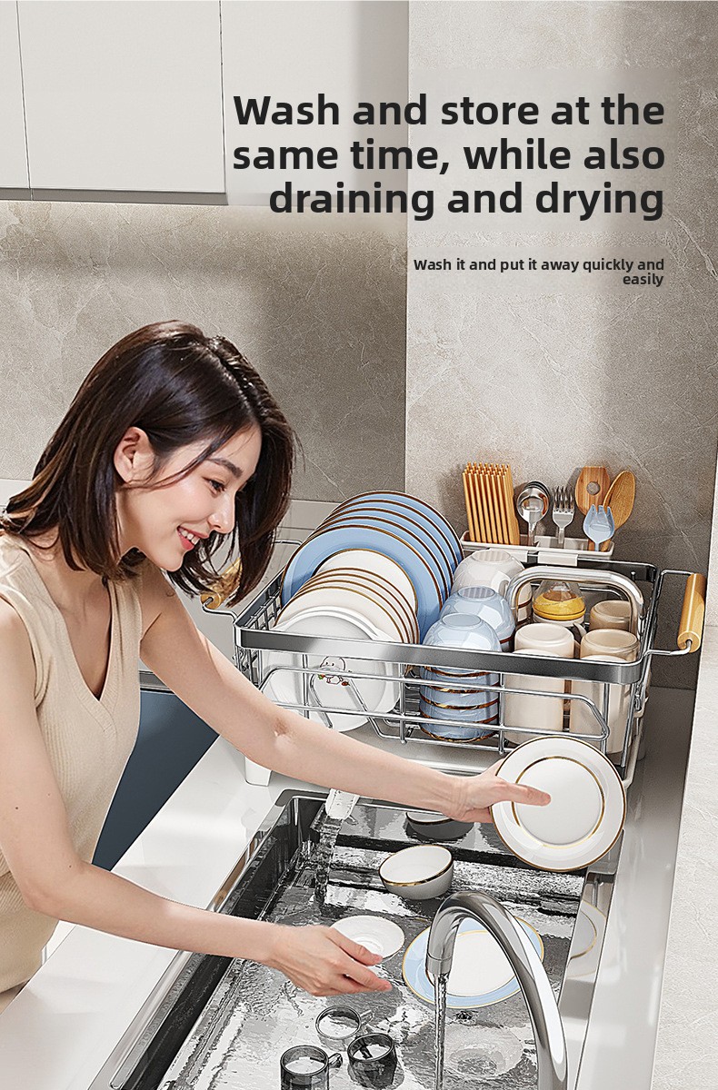 Stainless steel dish and bowl storage rack