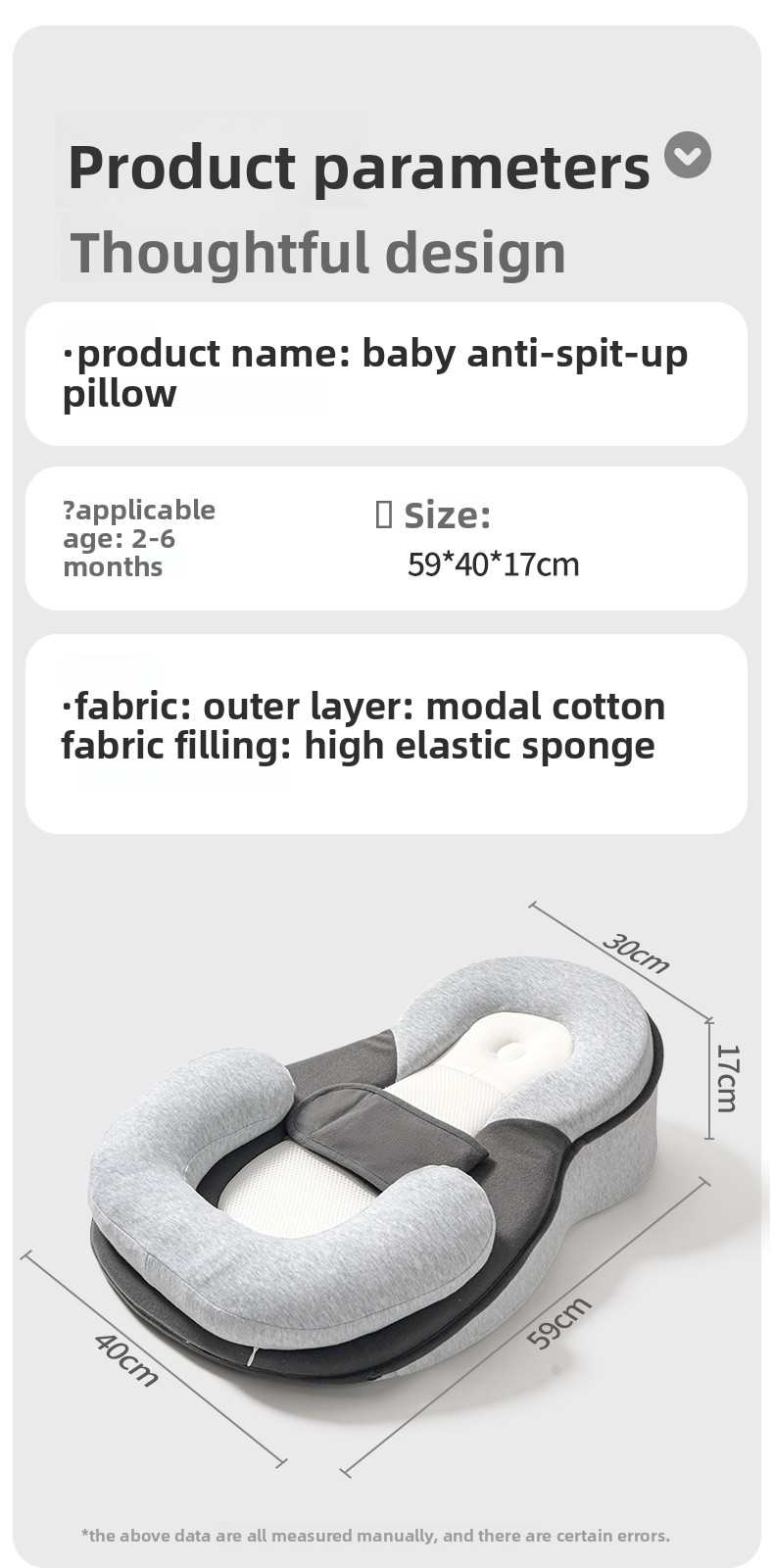 Baby Incline Feeding Pillow with Soft Modal Cover