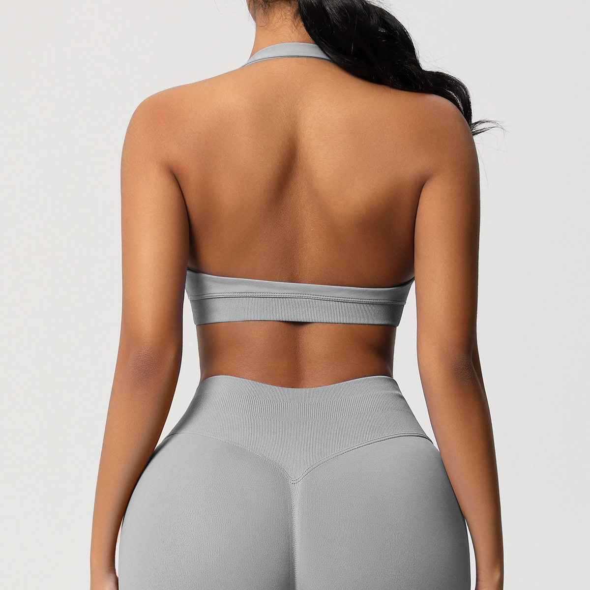 Women's Seamless Bandeau Sports Bra and Leggings Set