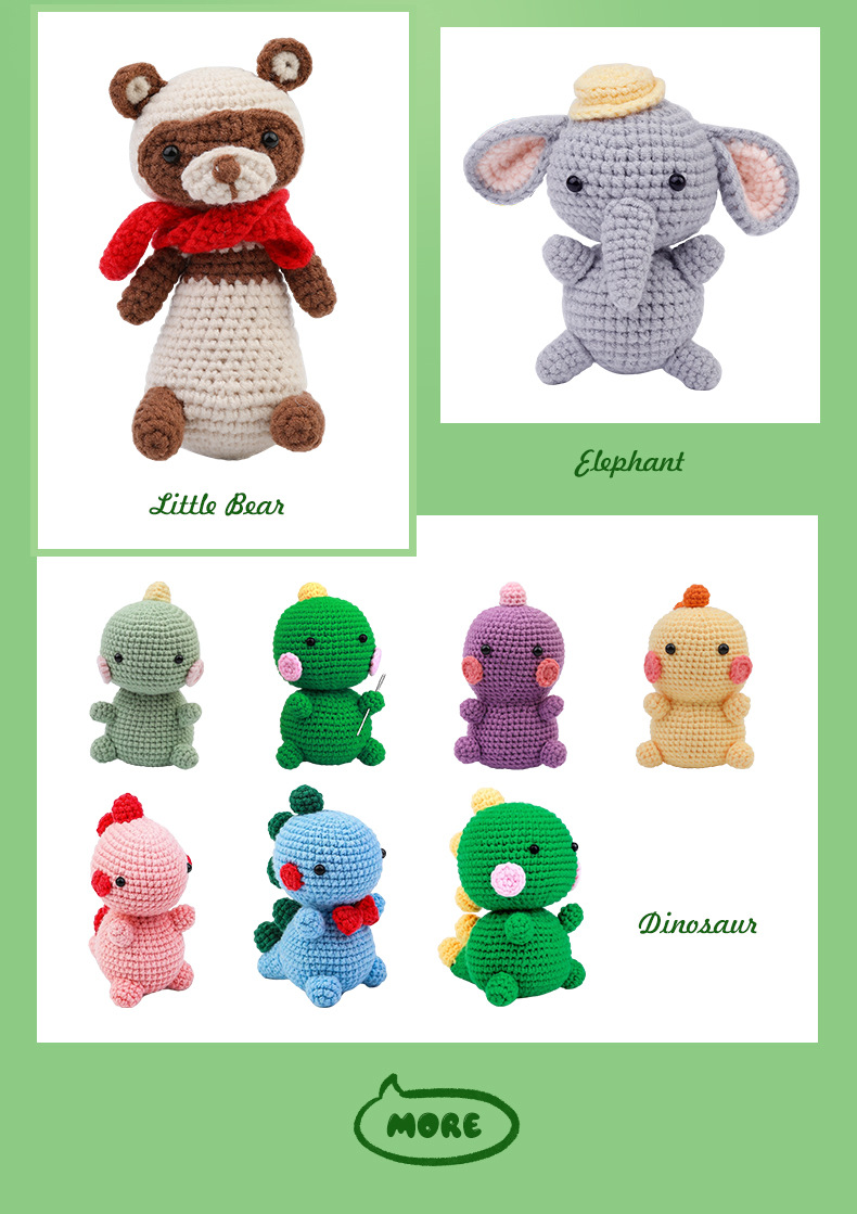 Crochet Material Package Animal English Instruction Video Handmade Doll DIY