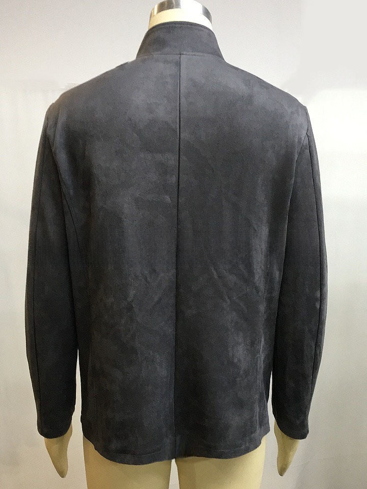Men's Vintage Stand Collar Zipper Jacket Casual Long Sleeve Outerwear