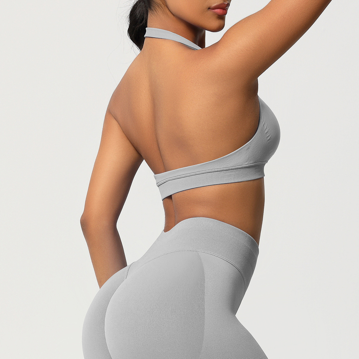 Women's Seamless Bandeau Sports Bra and Leggings Set