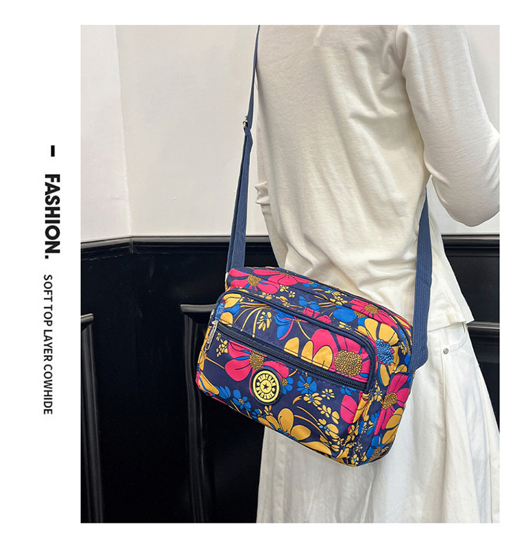 Printed Nylon Crossbody Bag, Floral, Plaid and Pattern Styles