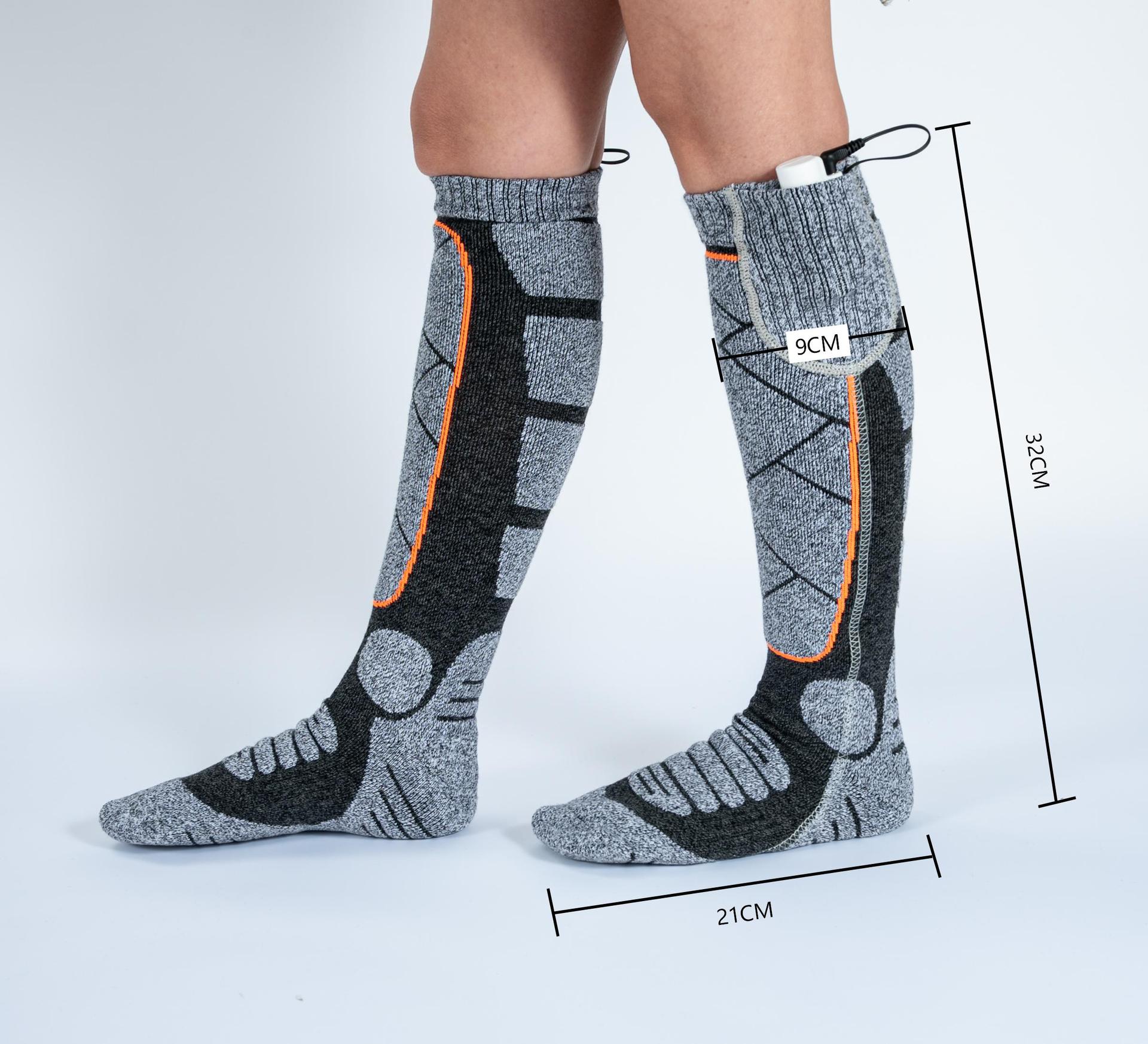 Rechargeable Electric Heated Socks with 3.7V Battery and 3 Heat Levels