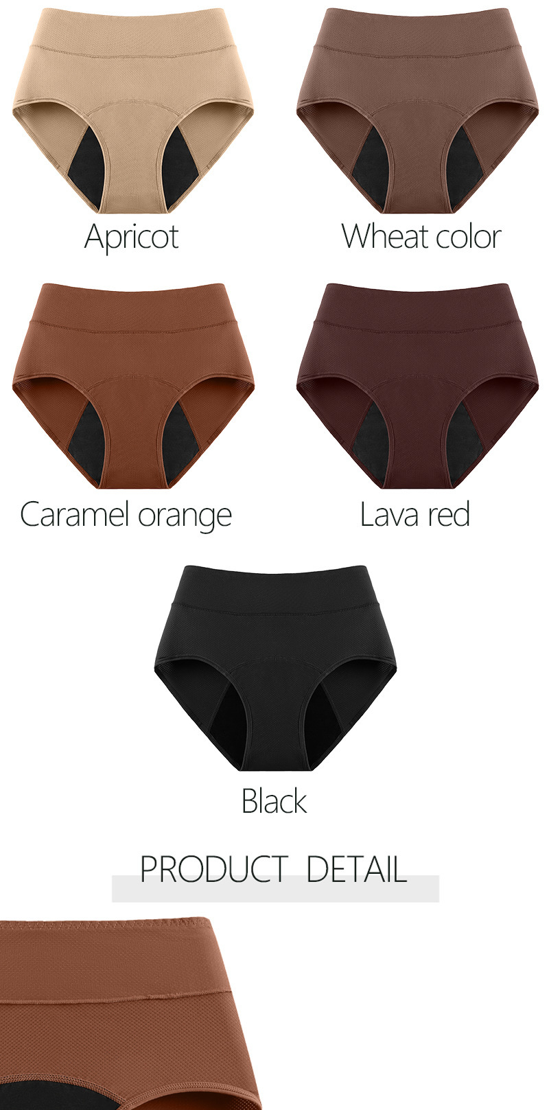 3-layer absorbent breathable period panties for women
