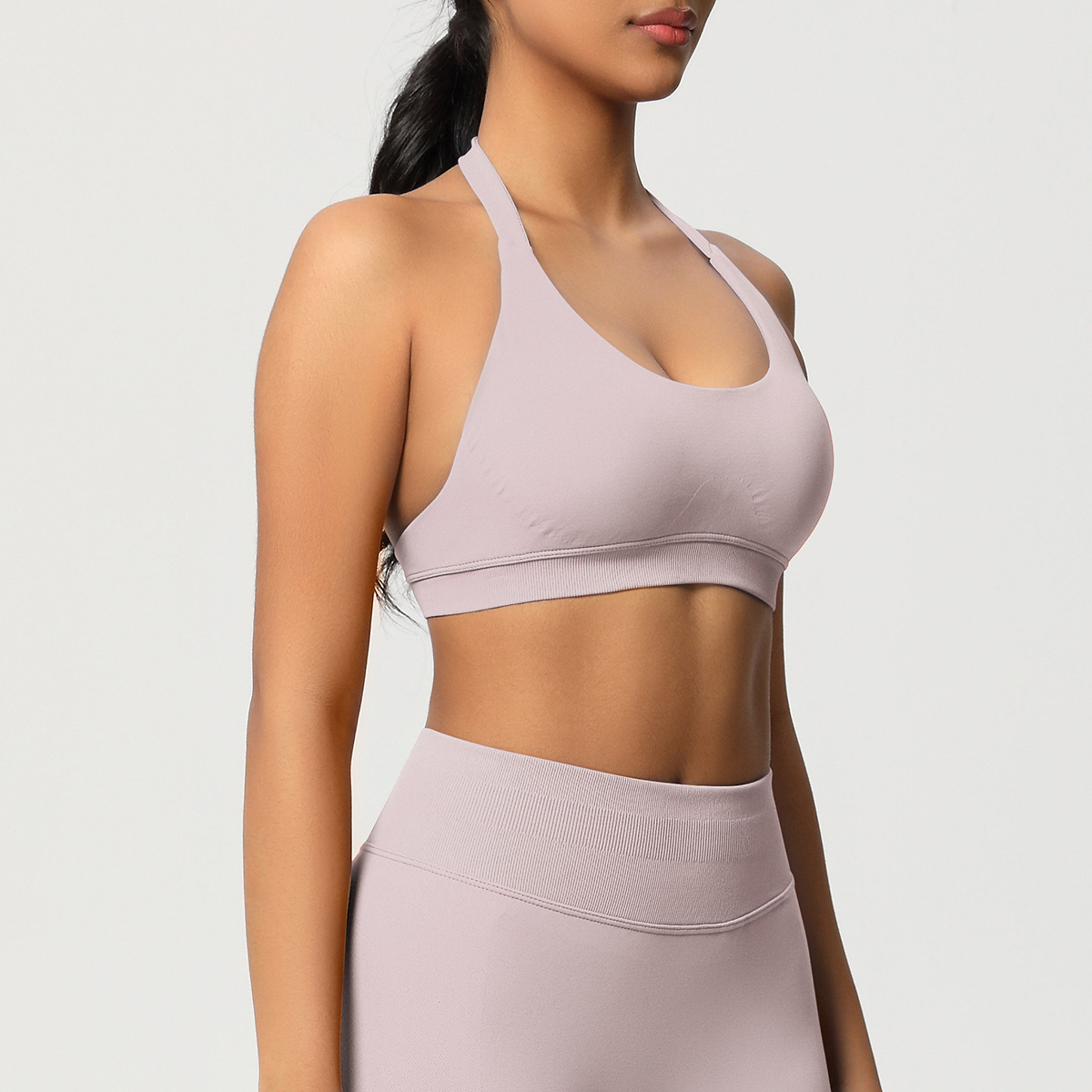 Women's Seamless Bandeau Sports Bra and Leggings Set
