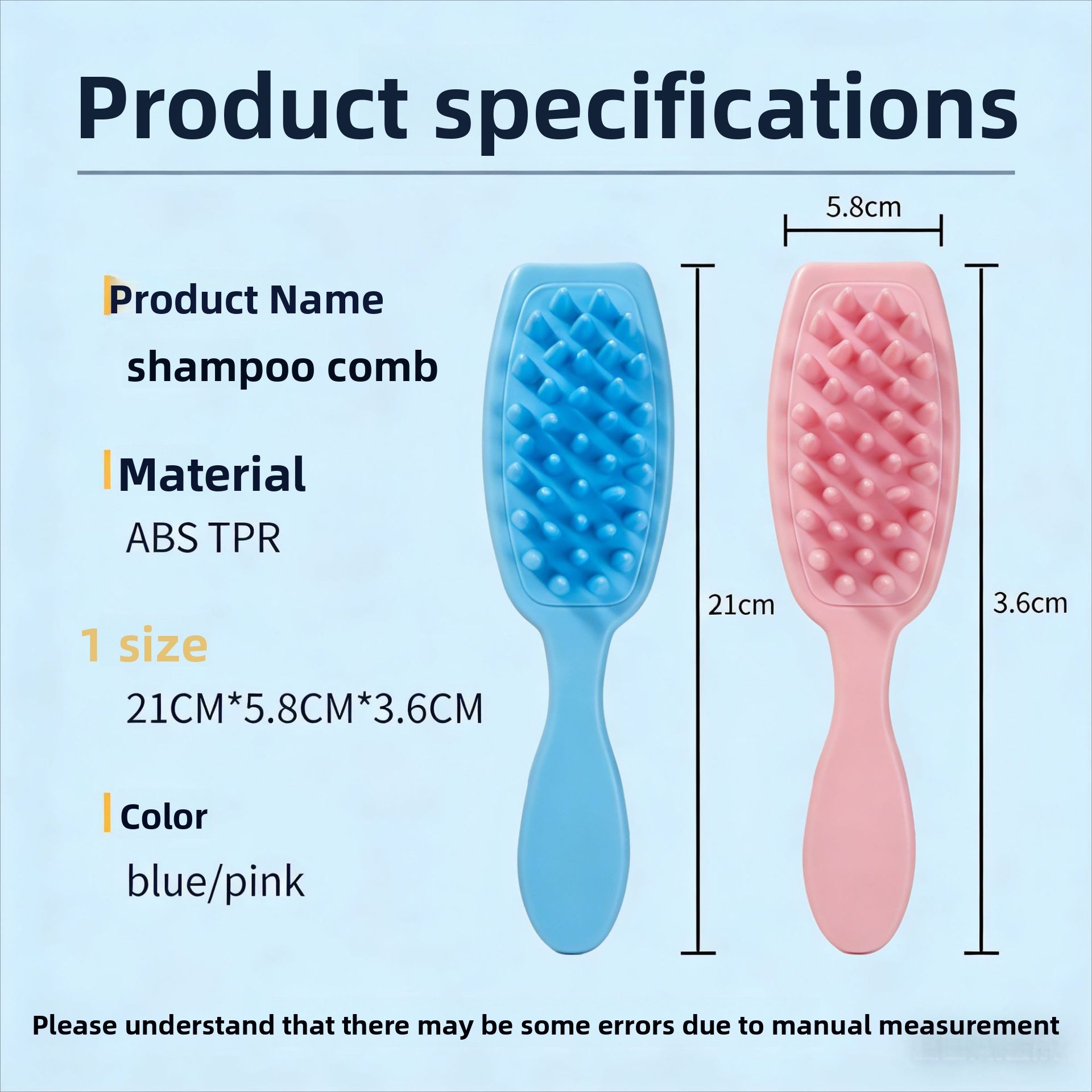 Long Handle Shampoo Scalp Brush and Comb with Soft Teeth