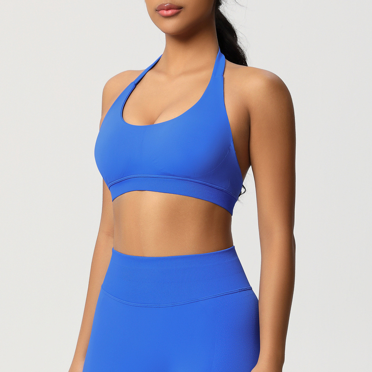 Women's Seamless Bandeau Sports Bra and Leggings Set