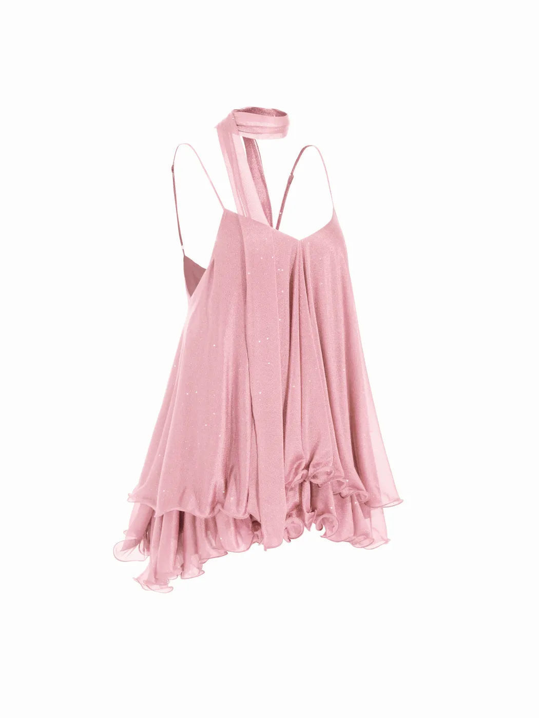 chiffon halter-neck dress