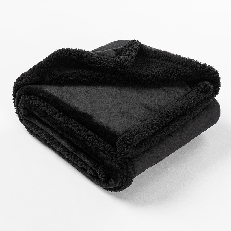 Reversible Flannel and Sherpa Pet Blanket with Lining Layer