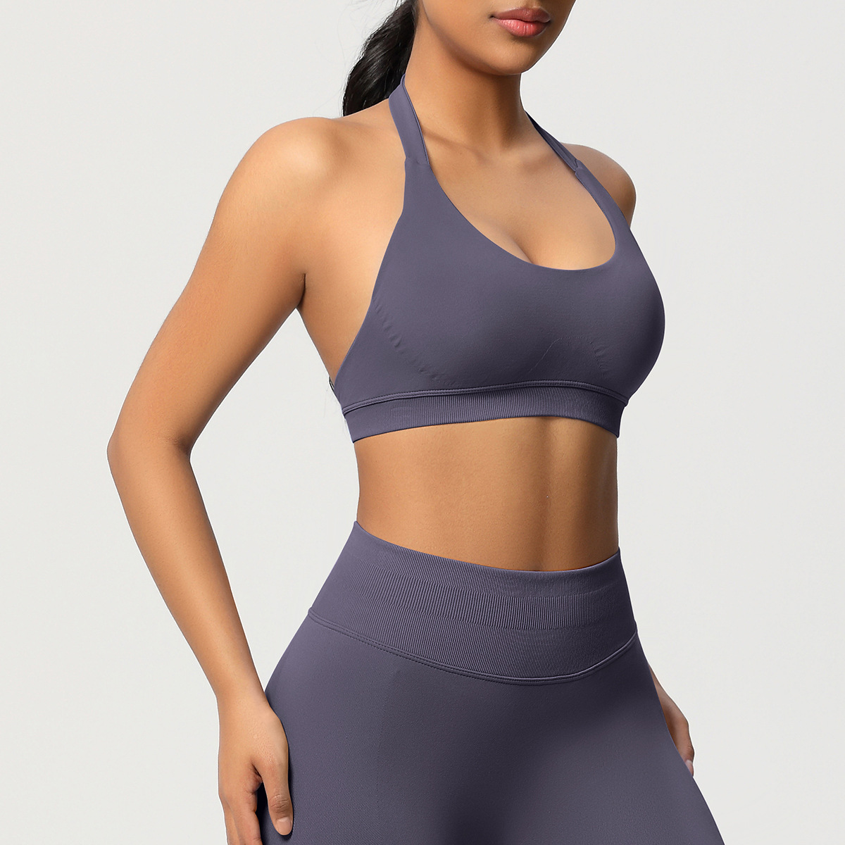 Women's Seamless Bandeau Sports Bra and Leggings Set