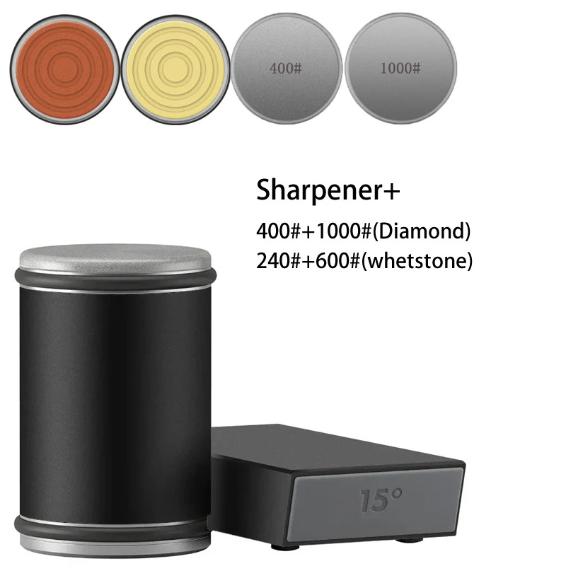 Diamond Knife Sharpener with Whetstone, Roller and Grit Options