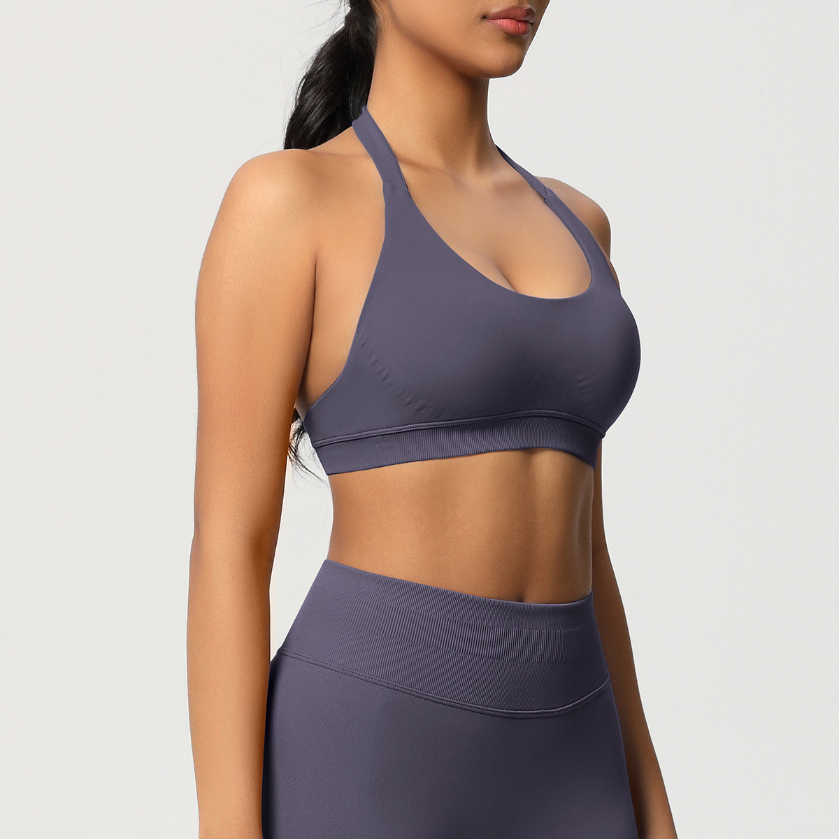 Women's Seamless Bandeau Sports Bra and Leggings Set