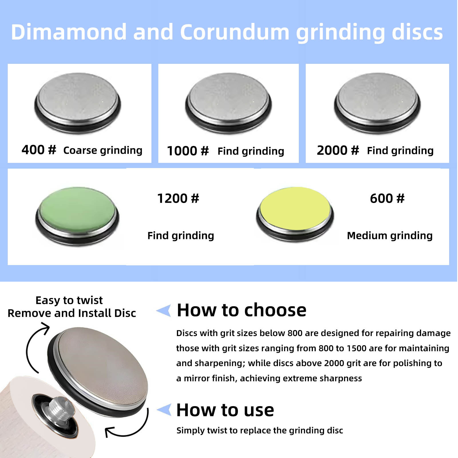Diamond Knife Sharpener with Whetstone, Roller and Grit Options