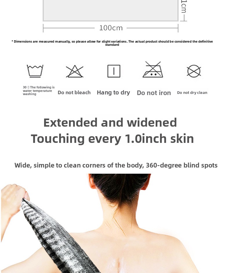 Long Nylon Exfoliating Back Scrubber Towel for Shower and Sauna