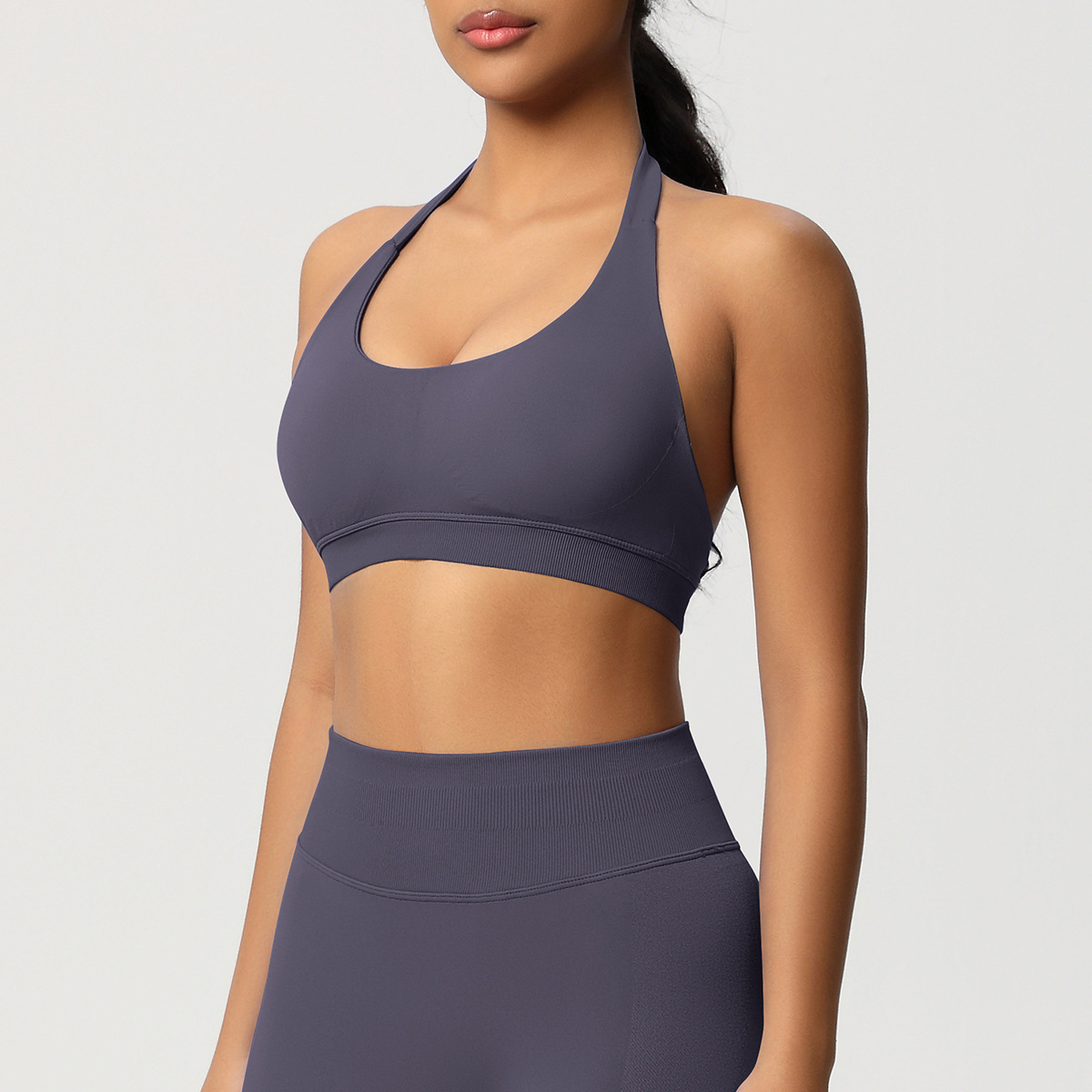 Women's Seamless Bandeau Sports Bra and Leggings Set
