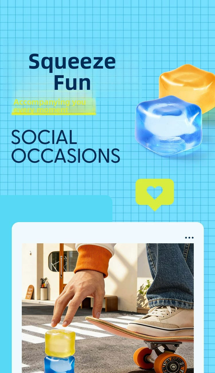 Ice cube pinch music decompression toy