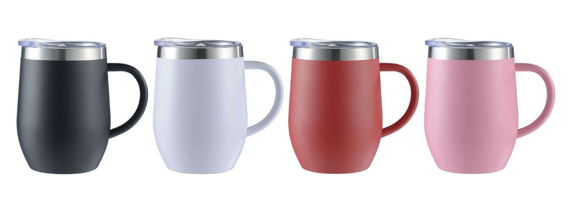 U-Shape Double-Layer Insulated Stainless Steel Tumbler with Lid 12oz