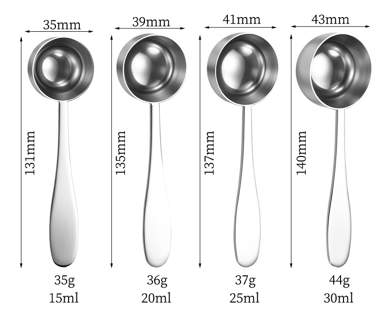 304 Stainless Steel Measuring Spoon with Engraved Markings for Kitchen and Baking
