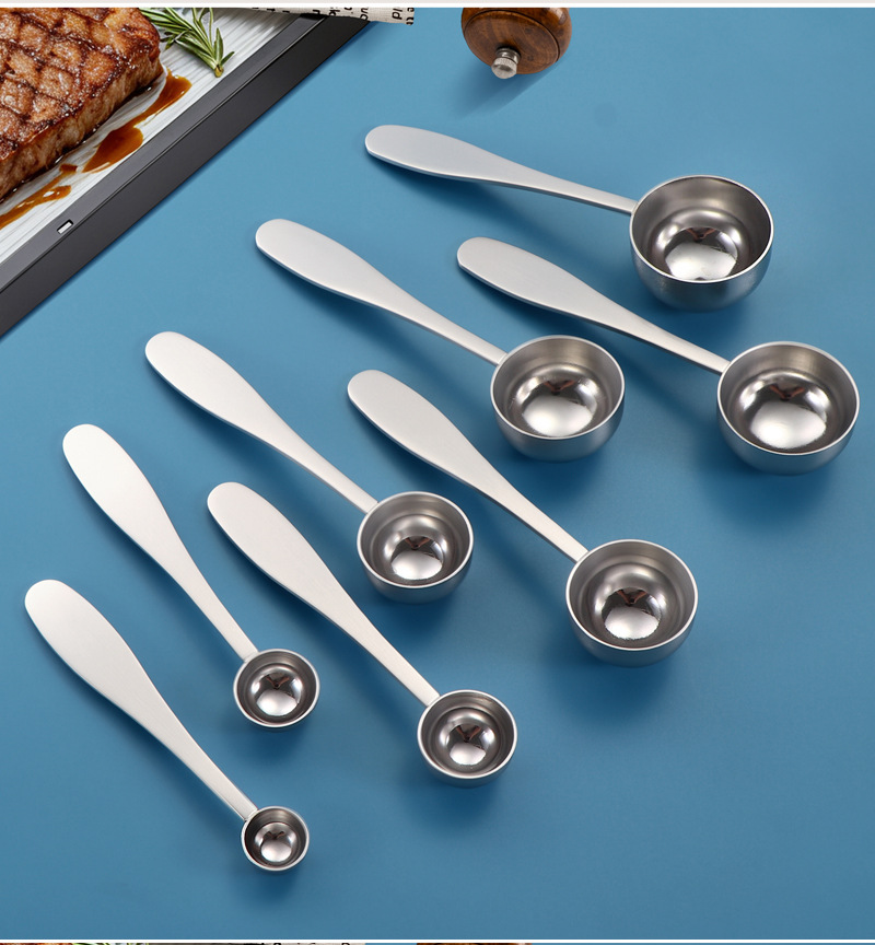 304 Stainless Steel Measuring Spoon with Engraved Markings for Kitchen and Baking