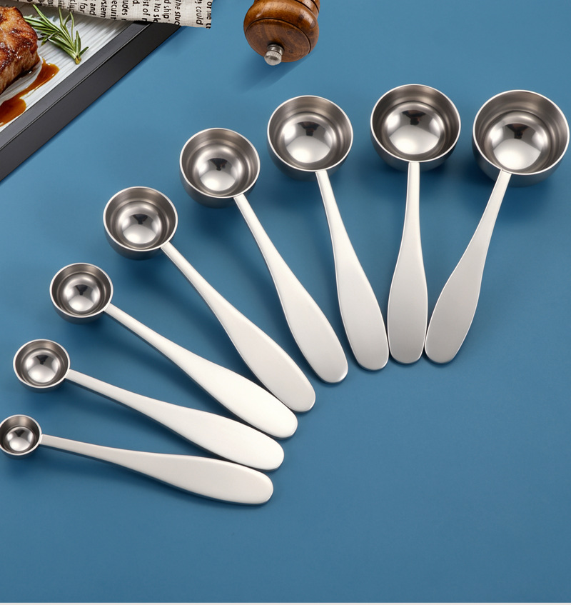 304 Stainless Steel Measuring Spoon with Engraved Markings for Kitchen and Baking