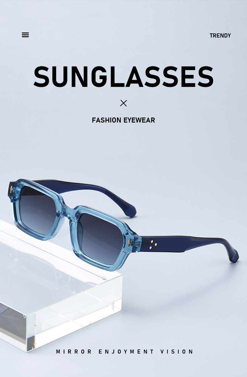 Retro Square Frame UV400 Protection Lightweight Sunglasses
