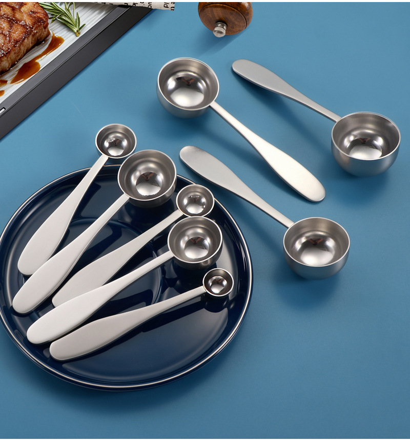 304 Stainless Steel Measuring Spoon with Engraved Markings for Kitchen and Baking
