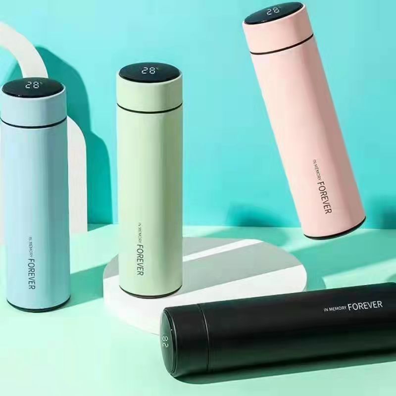 500ml Stainless Steel Vacuum Thermos Cup with Smart Temperature Display and Tea Infuser