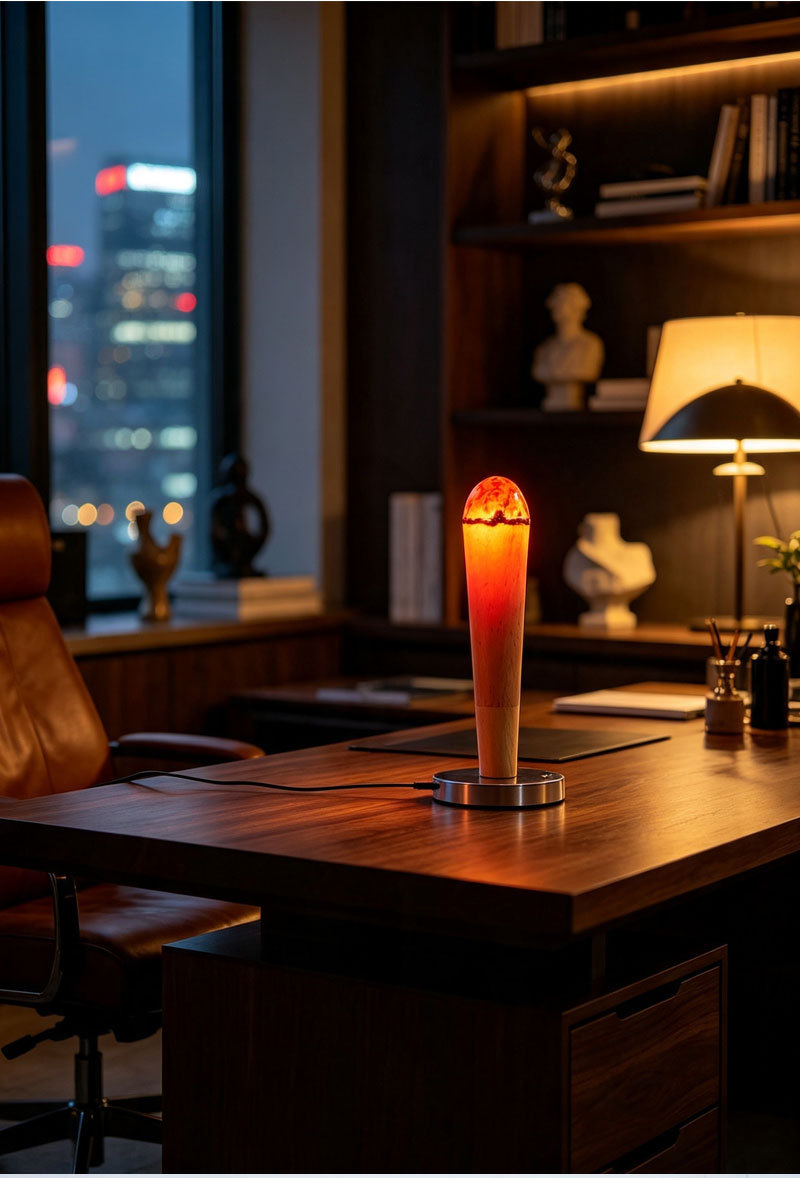 Creative Simulated Campfire Table Lamp, USB Powered 3-Color Dimming Torch-Shaped Night Light