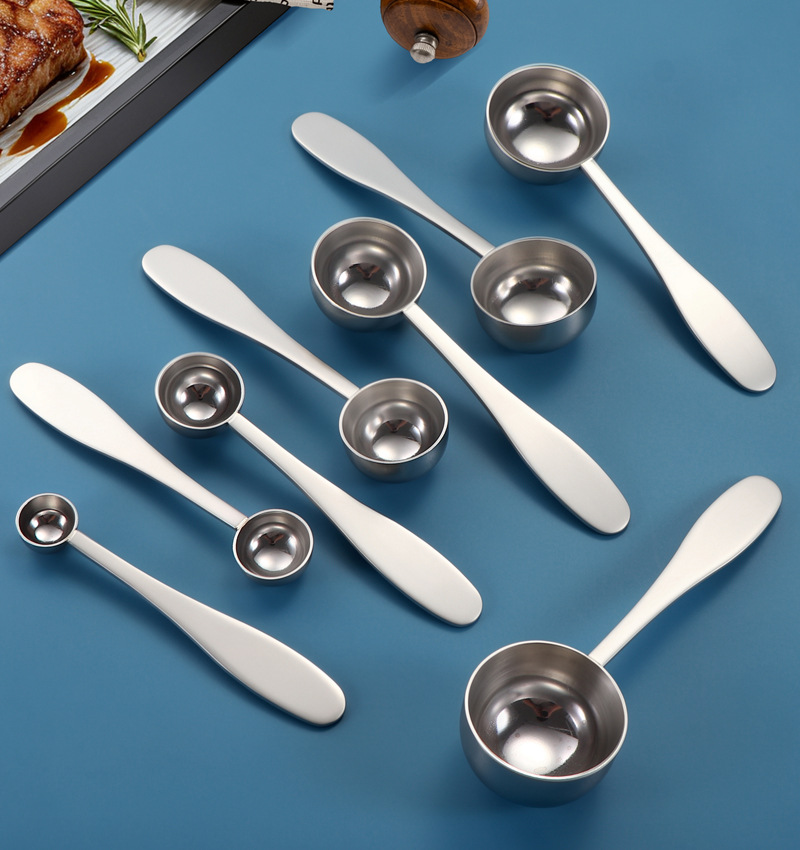 304 Stainless Steel Measuring Spoon with Engraved Markings for Kitchen and Baking