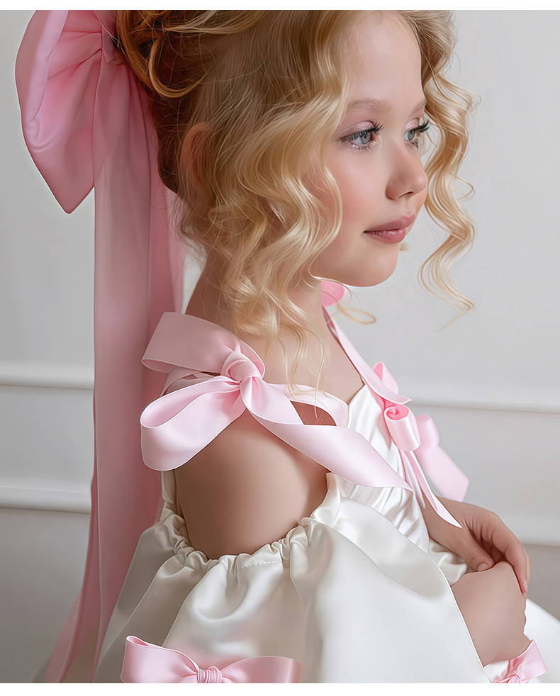 Girls Puff Sleeve Princess Dress for Party Performance